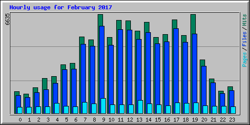 Hourly usage for February 2017