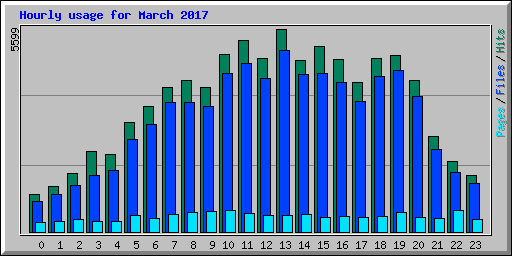 Hourly usage for March 2017