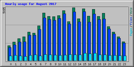 Hourly usage for August 2017